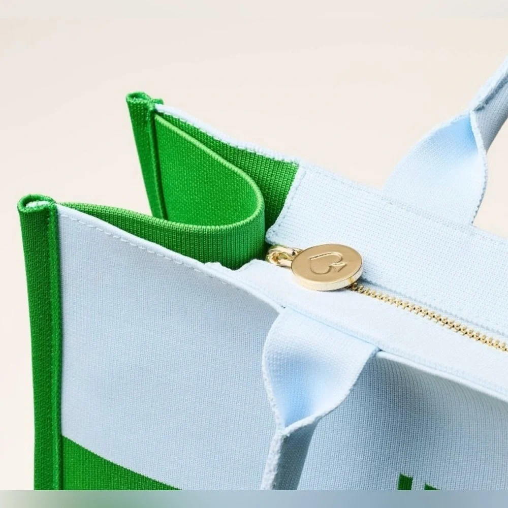 NWT • Kate Spade x Target Green/Blue Colorblock Knit Tote Bag